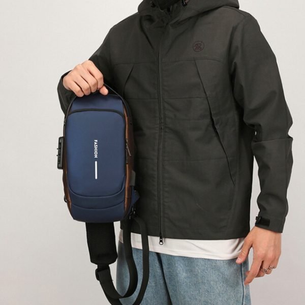 Men Anti Theft Chest Bag Shoulder Usb Charging Crossbody Package School Short Trip Messengers Gym Men’s Sling Sports (random Color) - Unistyles store