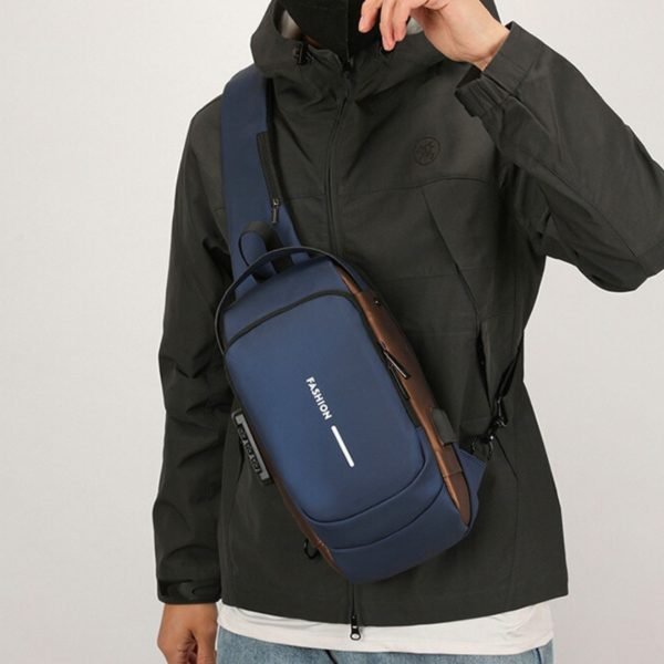 Men Anti Theft Chest Bag Shoulder Usb Charging Crossbody Package School Short Trip Messengers Gym Men’s Sling Sports (random Color) - Unistyles store