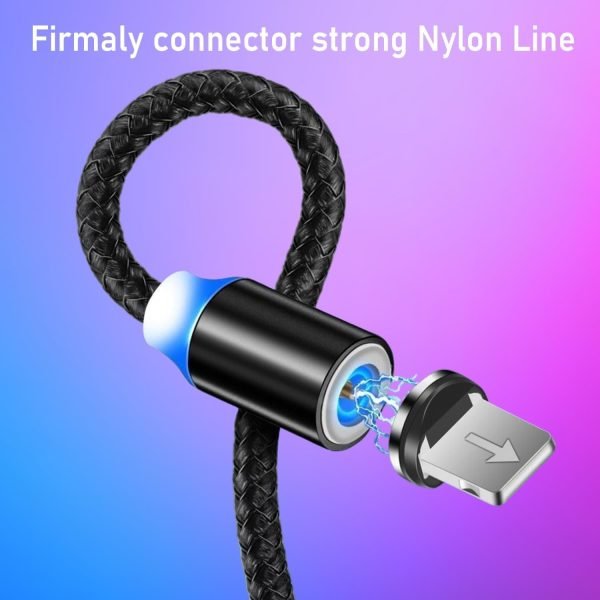 3 - in - 1 Magnetic Charging Cable – Micro USB, Type - C, iPhone | 360° Rotate | LED | Nylon Braided - Unistyles store