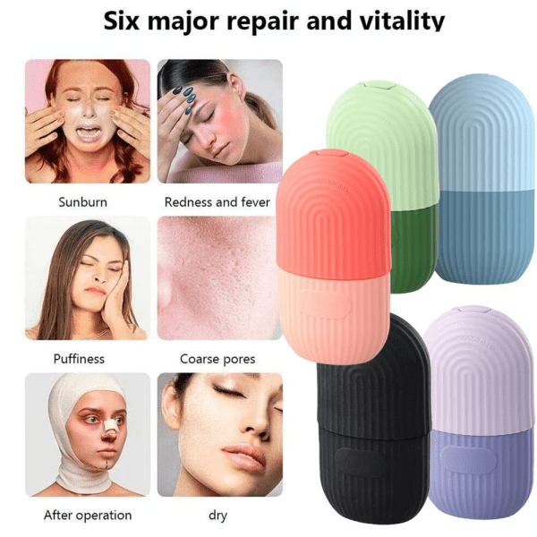 Ice Roller Facial Massage | Silicone Cleansing Ice Lattice | Ice Cube Roller With Scrub – Random Color - Unistyles store