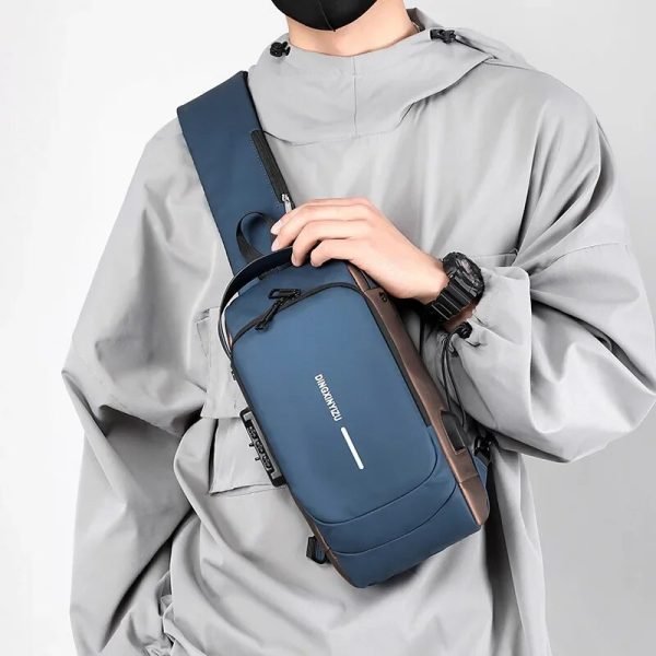 Men Anti Theft Chest Bag Shoulder Usb Charging Crossbody Package School Short Trip Messengers Gym Men’s Sling Sports (random Color) - Unistyles store