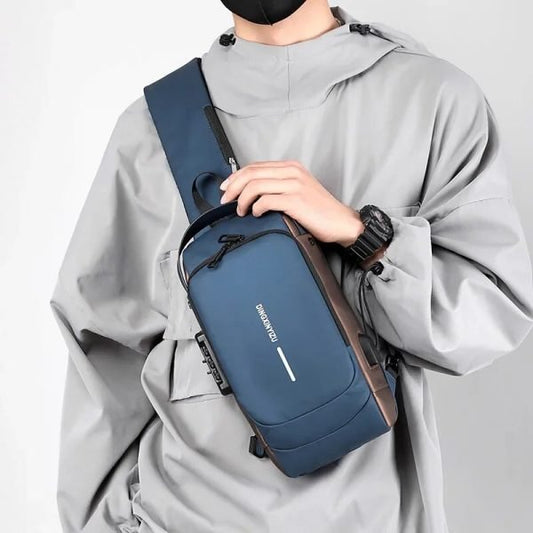 Men Anti Theft Chest Bag Shoulder Usb Charging Crossbody Package School Short Trip Messengers Gym Men’s Sling Sports (random Color) - Unistyles store